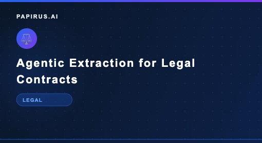 Agentic document extraction for legal contracts